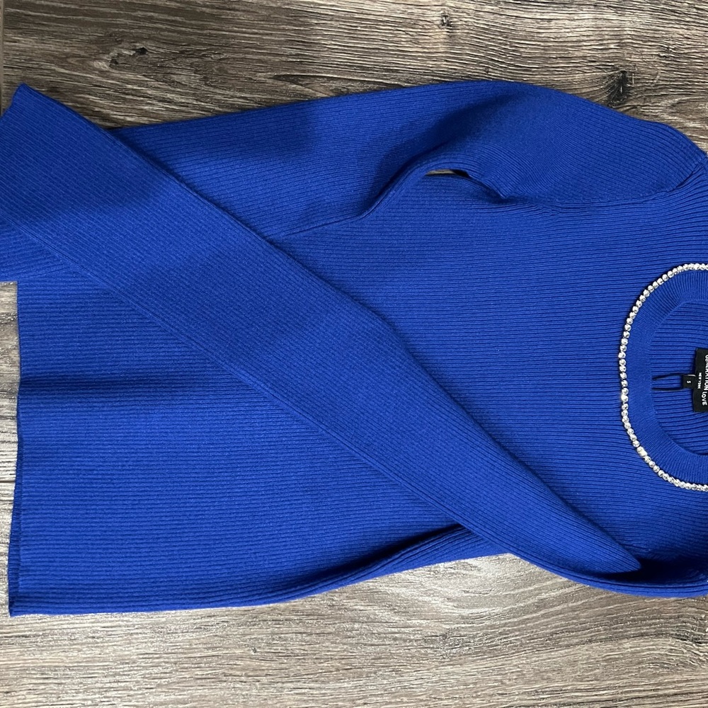 Generation Love Cobalt Sweater with Crystal Detail